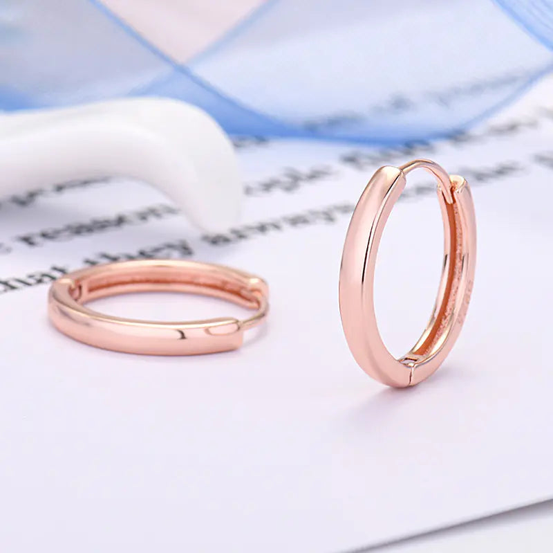 925 Silver Minimalist Hoop Earrings with Gold Plating