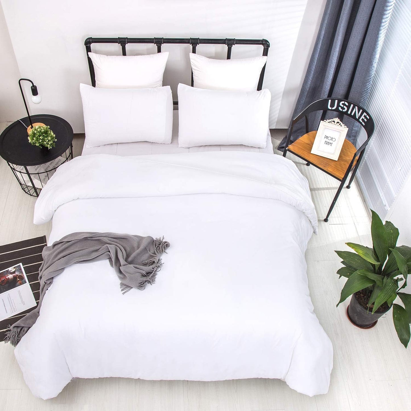 White Queen Comforter Set 3Pcs White Bedding Comforter Sets Soft All Season Bed Comforter Sets Queen Comforter with 2 X Pillowcases