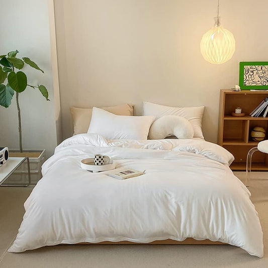 White Queen Comforter Set 3Pcs White Bedding Comforter Sets Soft All Season Bed Comforter Sets Queen Comforter with 2 X Pillowcases