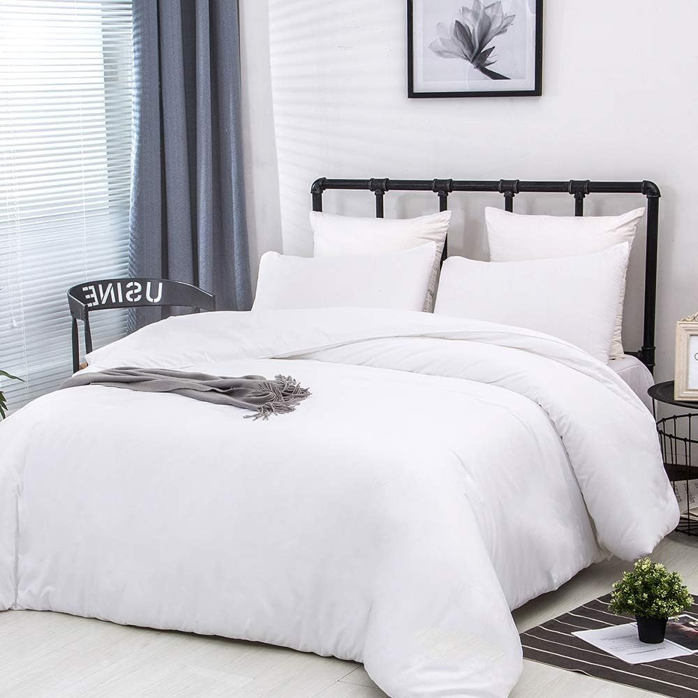 White Queen Comforter Set 3Pcs White Bedding Comforter Sets Soft All Season Bed Comforter Sets Queen Comforter with 2 X Pillowcases