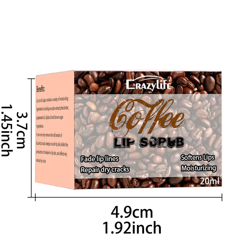 Crazylife Coffee Lip Scrub for Moisturizing Care