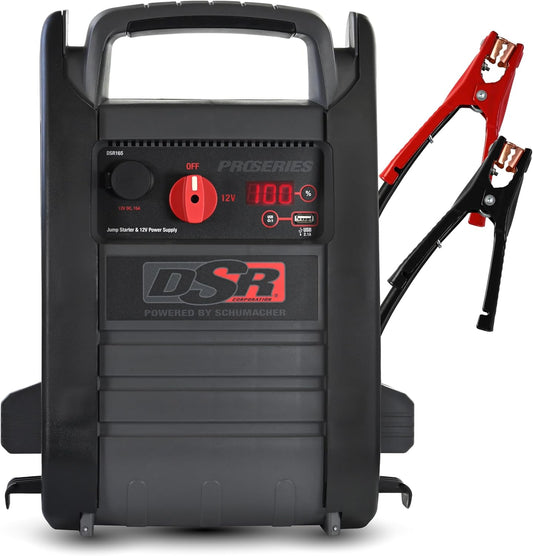 DSR Proseries Car Battery Jump Starter - 2200 Peak Amp 12V Car Starter, Jump Box & Portable Power Station - Digital Display, Heavy-Duty Clamps - DSR165