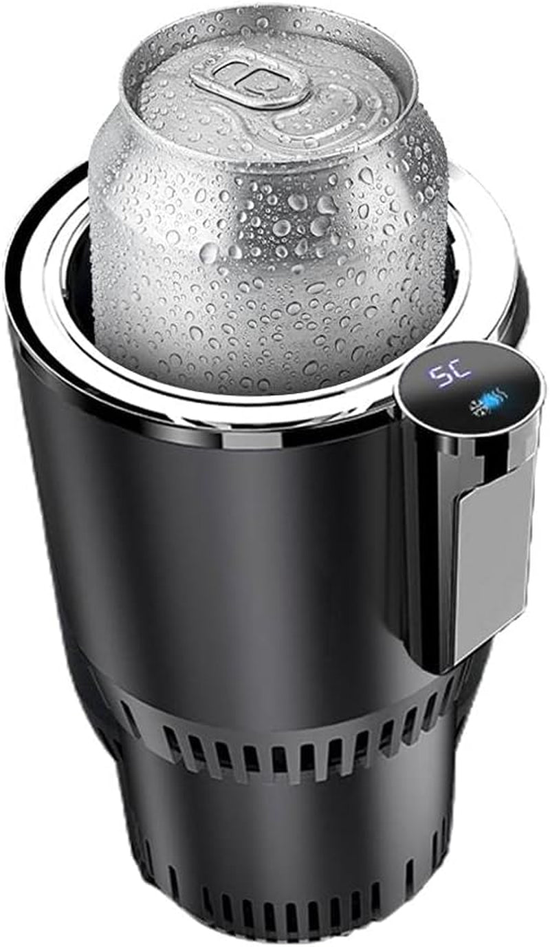 2-In-1 Car Cup Warmer Cooler, Smart Car Cup Mug Holder Auto Car Cooling and Heating Cup Holder Car Tumbler Holder Practical Car Refrigerator Cooler Insulation Drink Cooler Cup (Black)