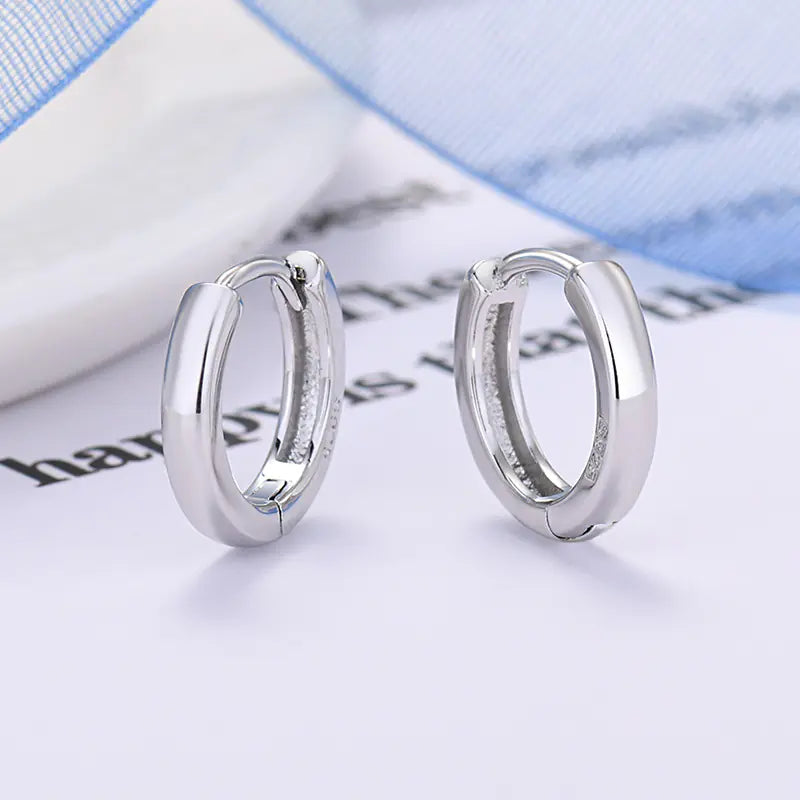925 Silver Minimalist Hoop Earrings with Gold Plating