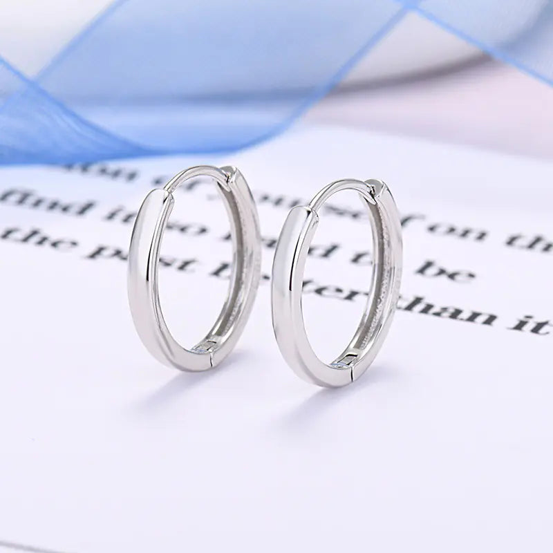 925 Silver Minimalist Hoop Earrings with Gold Plating