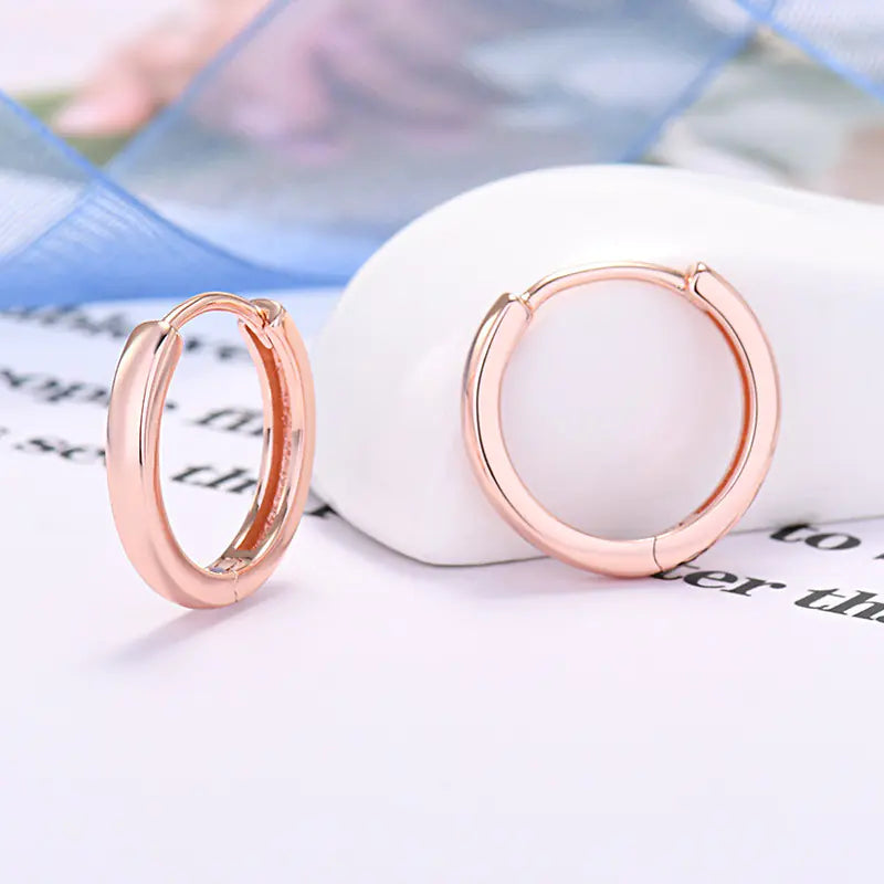 925 Silver Minimalist Hoop Earrings with Gold Plating