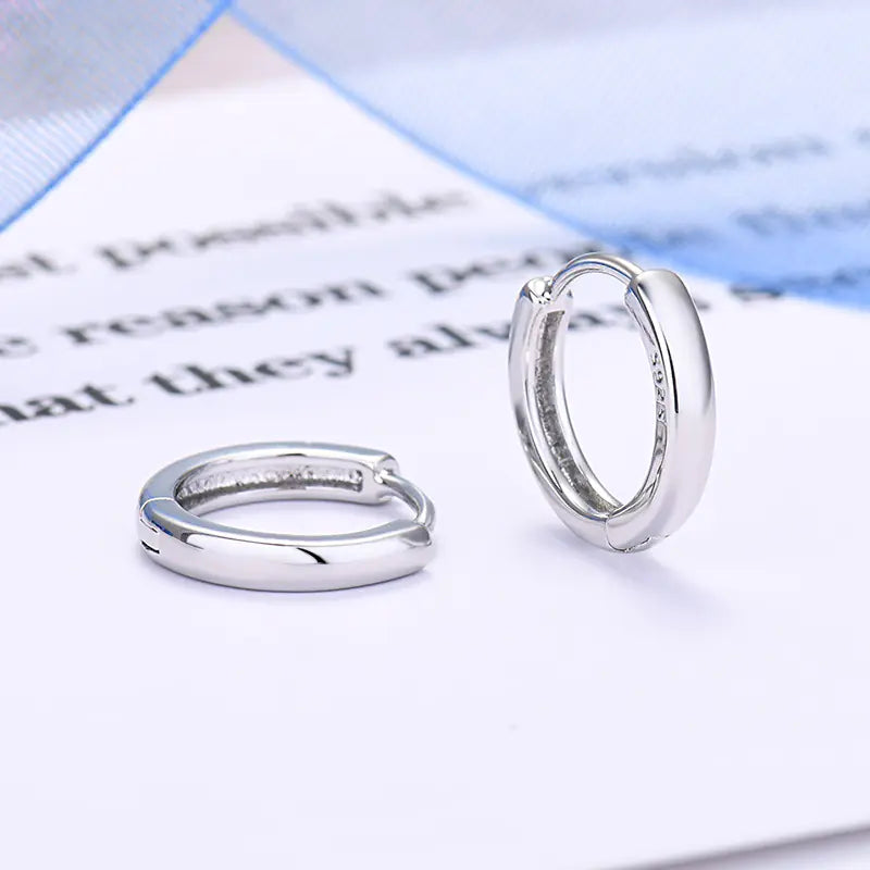 925 Silver Minimalist Hoop Earrings with Gold Plating
