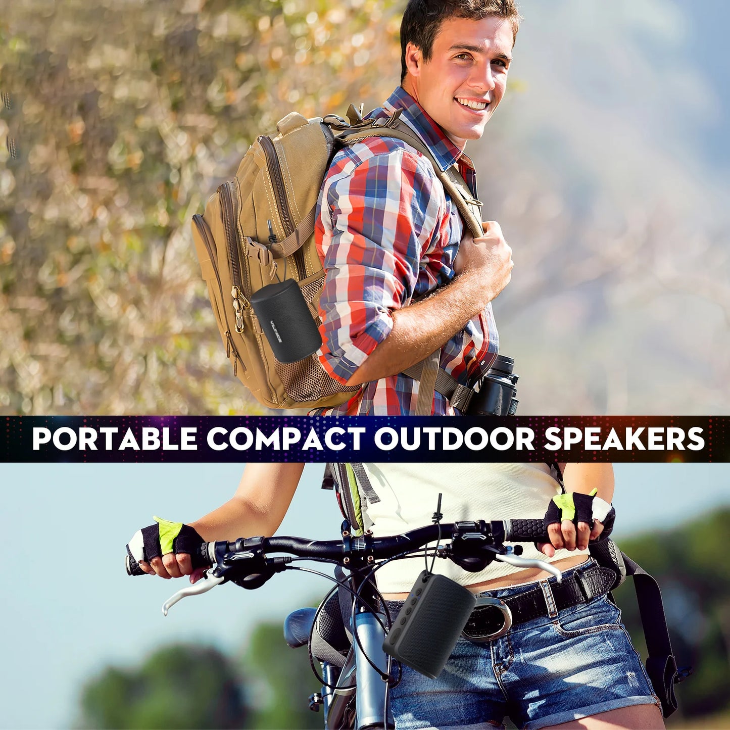 Portable Bluetooth Speaker, IPX7 Waterproof Wireless Speaker with Bluetooth 5.0, TWS Mini Speaker for Outdoor/Party/Beach/Travel/Gifts, Black