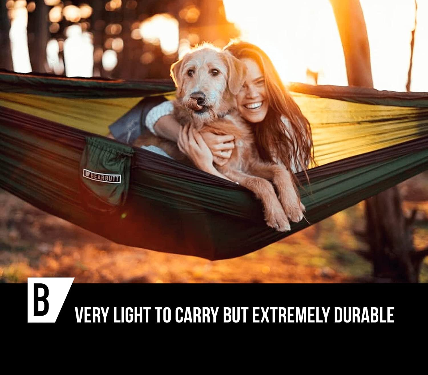 2 Person Portable Hammock - Backpacking to Camping - Double Hammock for Travel & Outdoor