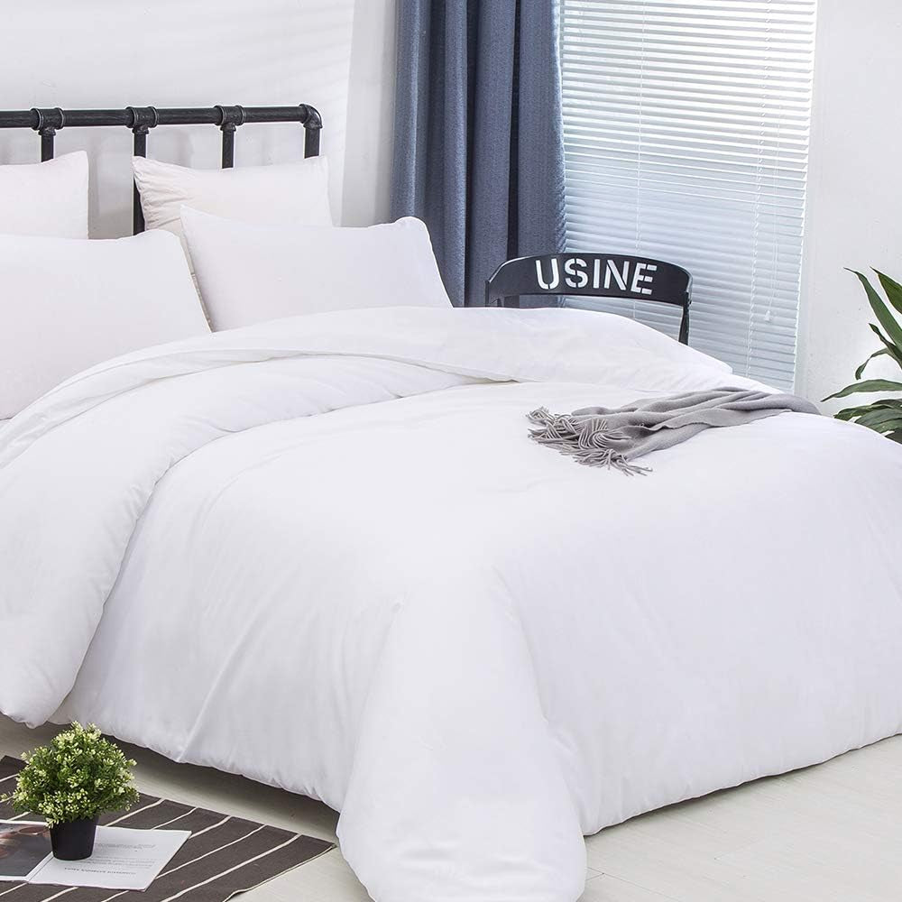 White Queen Comforter Set 3Pcs White Bedding Comforter Sets Soft All Season Bed Comforter Sets Queen Comforter with 2 X Pillowcases