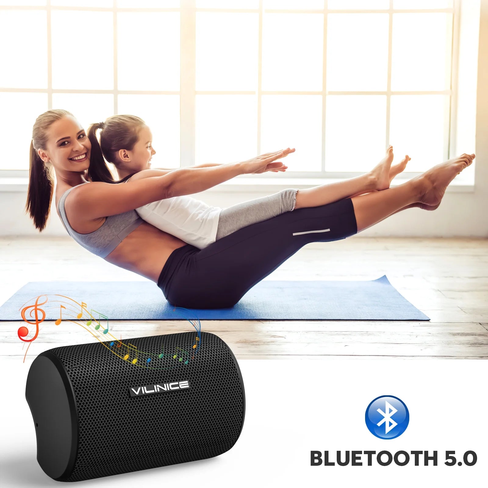 Portable Bluetooth Speaker, IPX7 Waterproof Wireless Speaker with Bluetooth 5.0, TWS Mini Speaker for Outdoor/Party/Beach/Travel/Gifts, Black