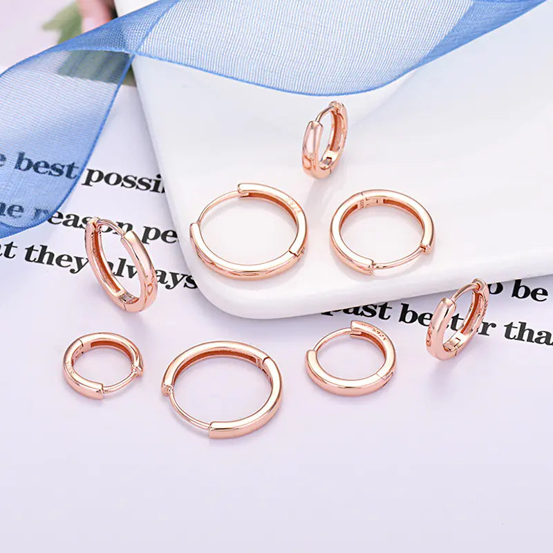 925 Silver Minimalist Hoop Earrings with Gold Plating