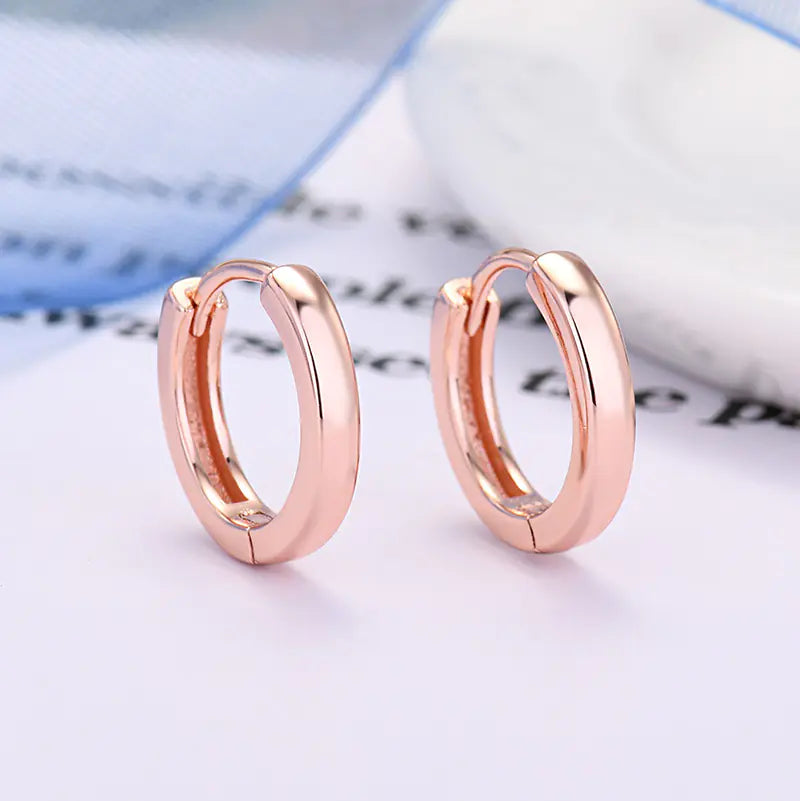 925 Silver Minimalist Hoop Earrings with Gold Plating