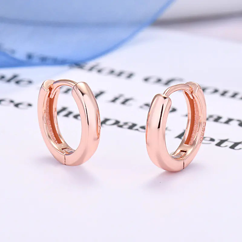 925 Silver Minimalist Hoop Earrings with Gold Plating