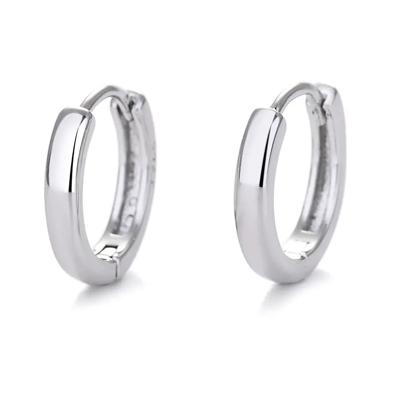 925 Silver Minimalist Hoop Earrings with Gold Plating
